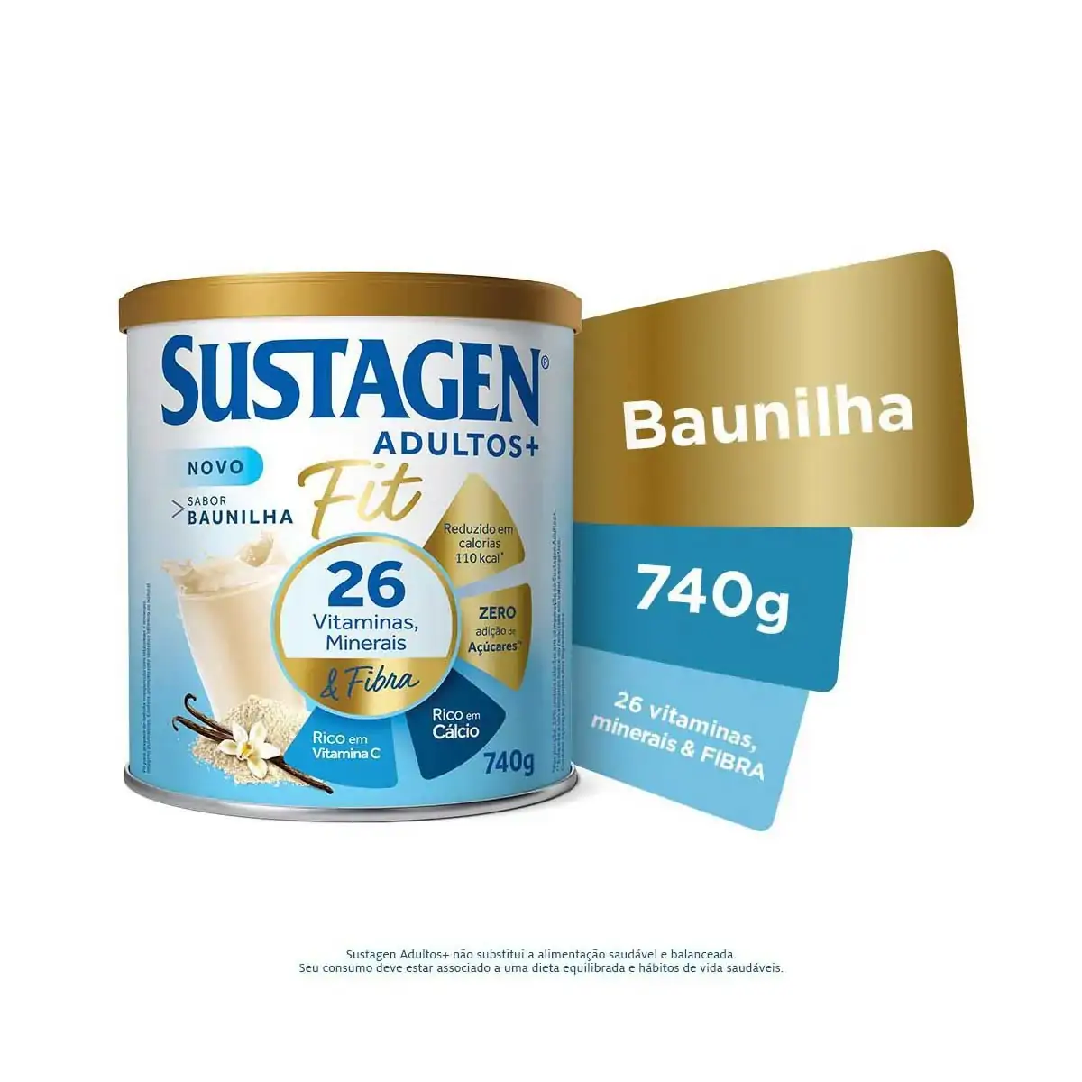 Pó Para Preparo De Bebida Baunilha Sustagen Adultos Fit Lata 740g