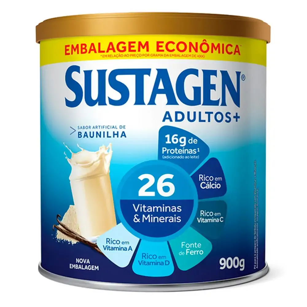 Complemento Alimentar Sustagen Adultos+ Sabor Baunilha Lata 900g