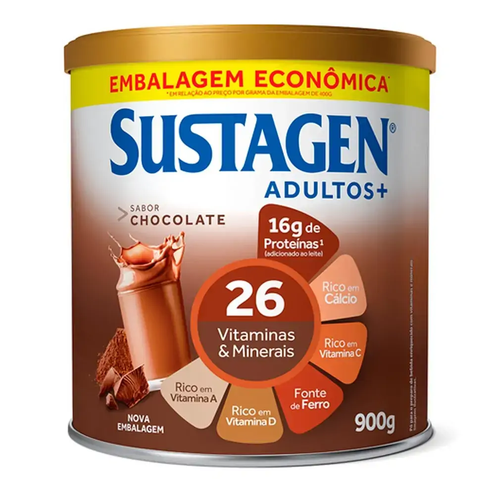 Complemento Alimentar Sustagen Adultos+ Sabor Chocolate Lata 900g