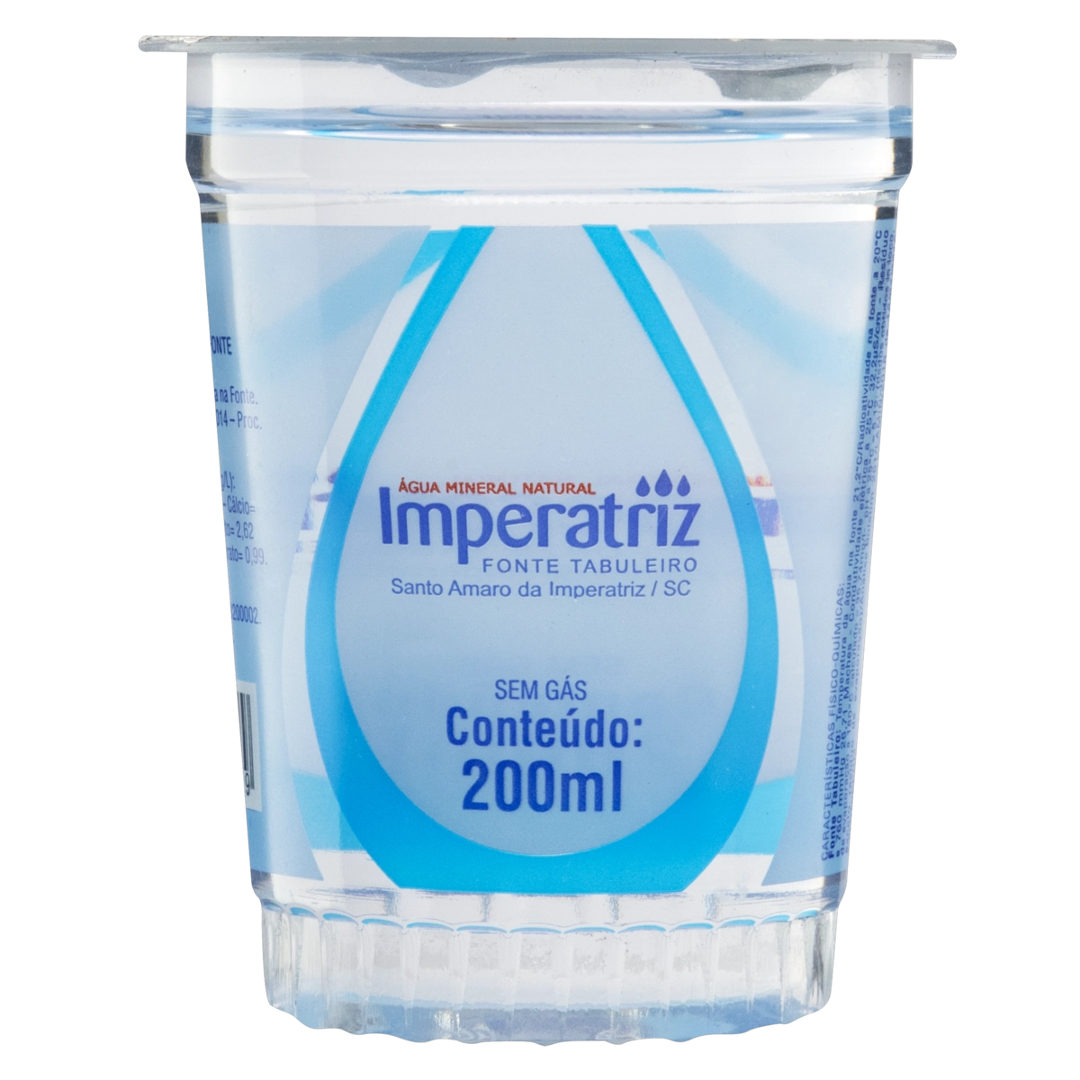 água Mineral Natural Sem Gás Imperatriz Copo 200ml
