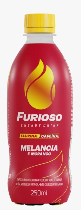 Energético Melancia E Morango Furioso Garrafa 250ml