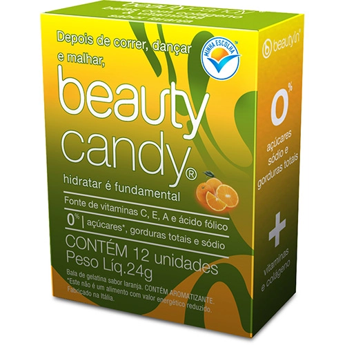 Bala Hidratante Beauty Candy Laranja E Colágeno Beauty In