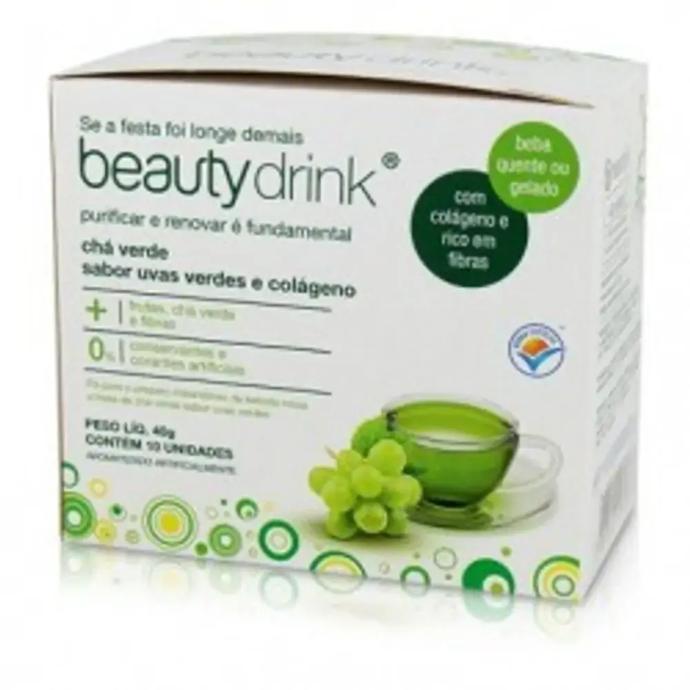 Beauty Drink Cha Verde Sabor Uva Verdes 40gr