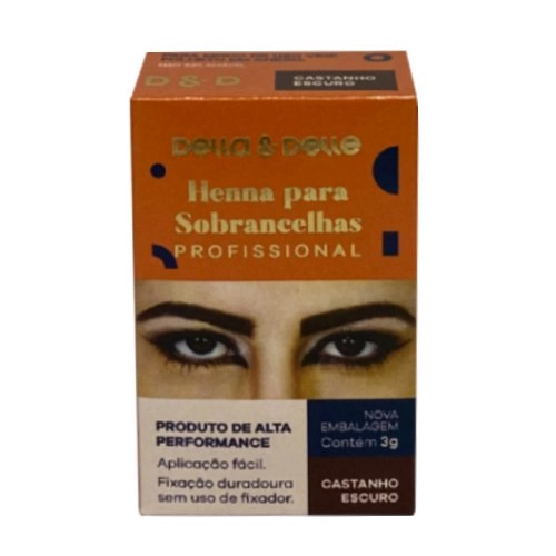 Della & Delle Henna para Sobrancelhas - Castanho Escuro 3g
