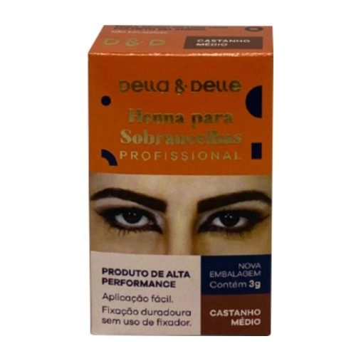 Della & Delle Henna para Sobrancelhas - Castanho Médio 3g