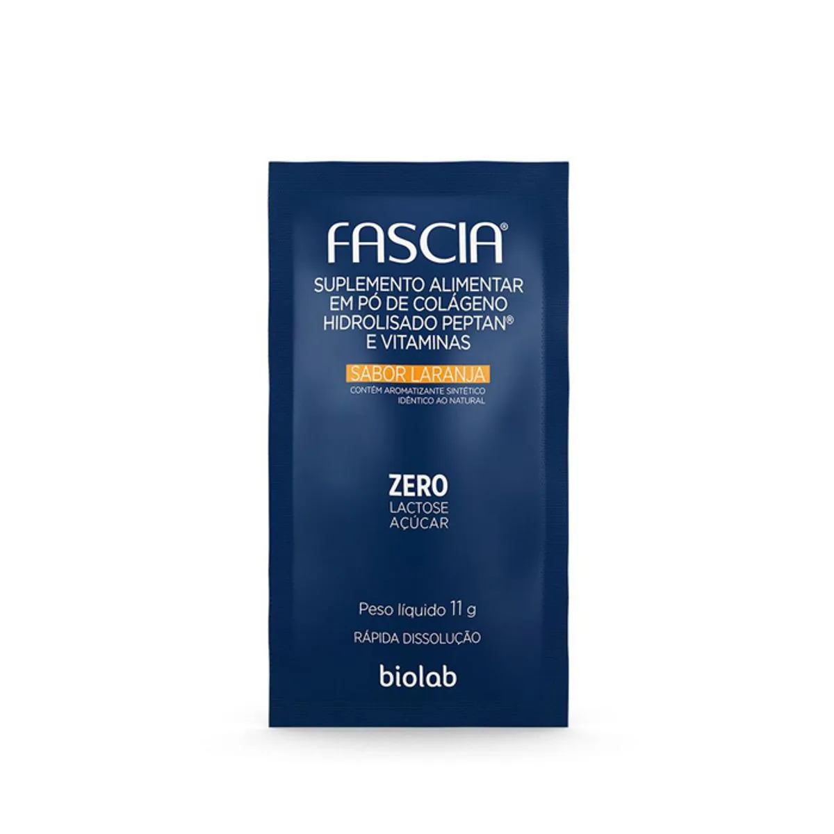 Suplemento Alimentar Fascia Colágeno Biolab Sabor Laranja 11g 30 sachês