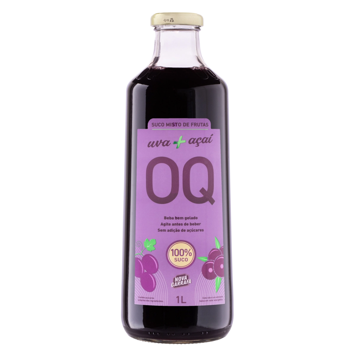 Suco Uva E Açaí Oq Garrafa 1l