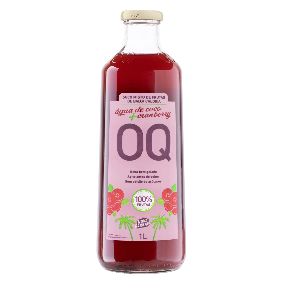 Suco água De Coco E Cranberry Oq Garrafa 1l