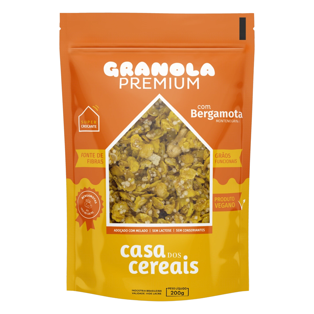 Granola Bergamota Casa Dos Cereais Premium Pouch 200g