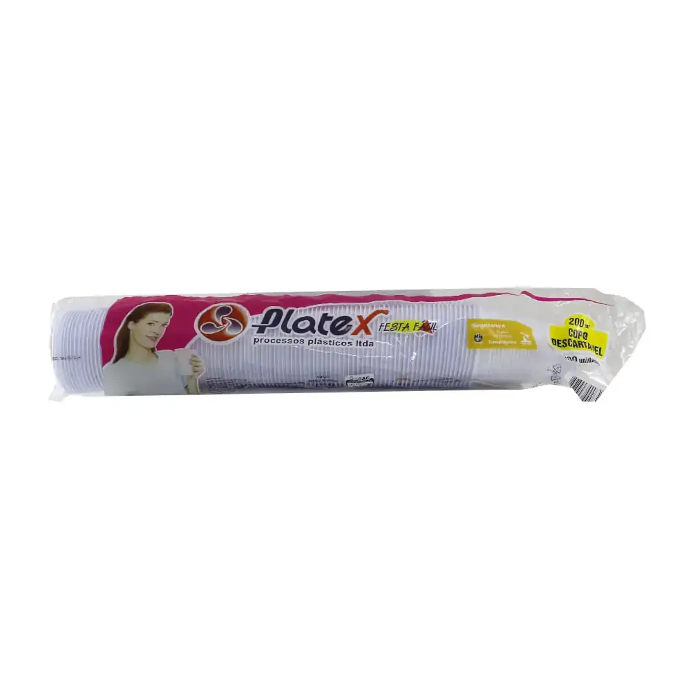 Copo Desc Platex 200ml Branco C/100