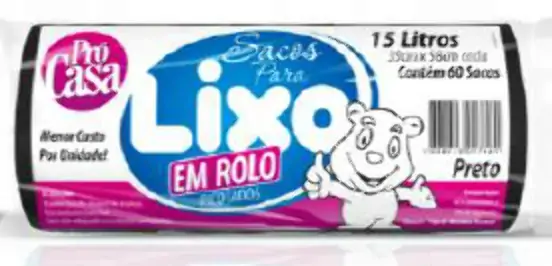 Saco P/lixo Roll C/60 Preto Pro Casa