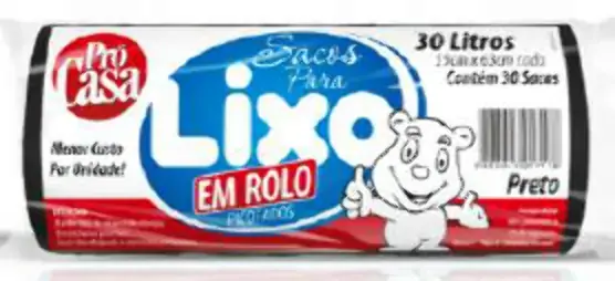 Saco P/lixo Roll C/30 Preto Pro Casa