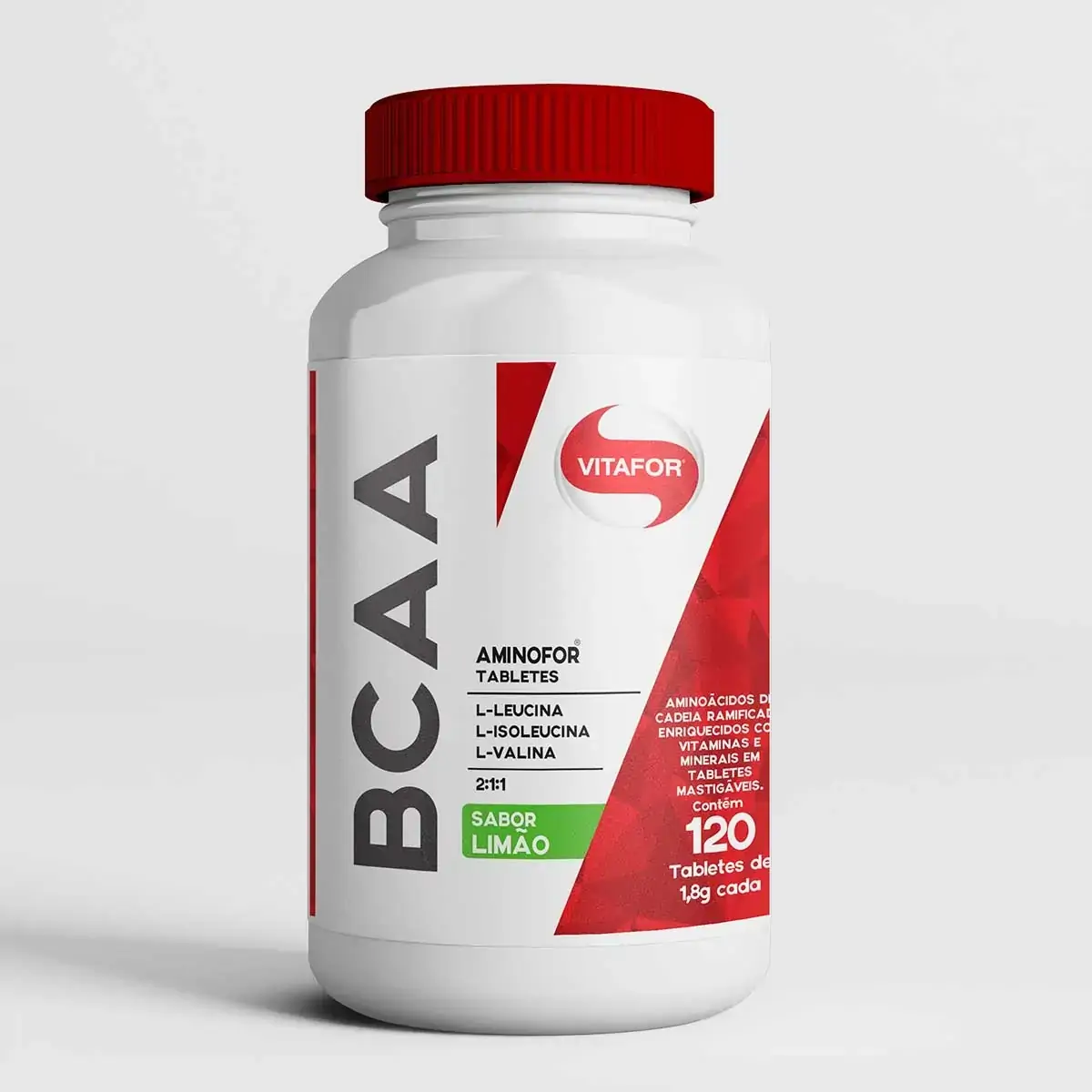 Aminofor BCAA com Vitamina B6 Limão Vitafor 120 Tabletes