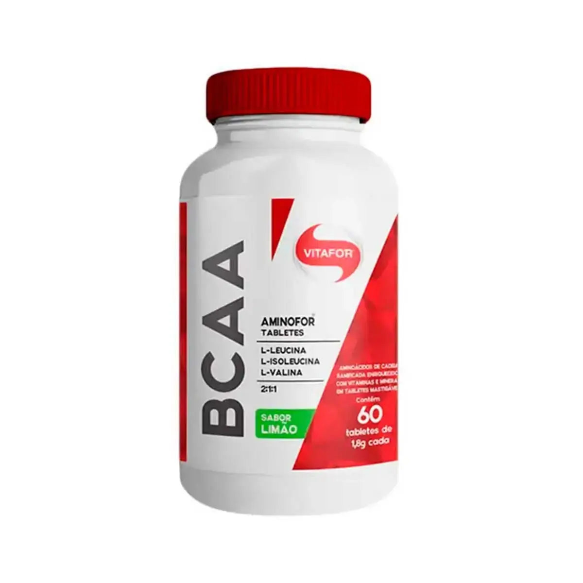 Aminofor BCAA com Vitamina B6 Limão Vitafor 60 Tabletes
