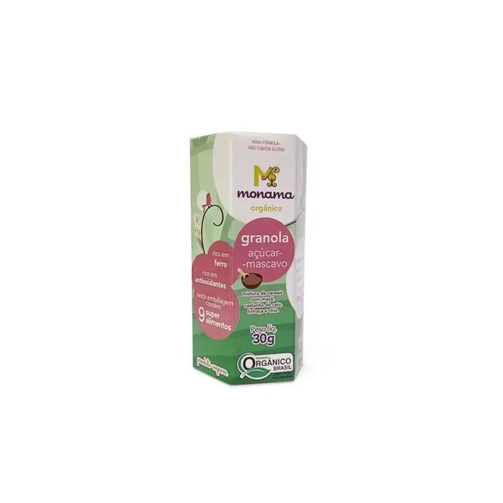 Granola Organica Acucar Mascavo E Amendoin 30gr Monama