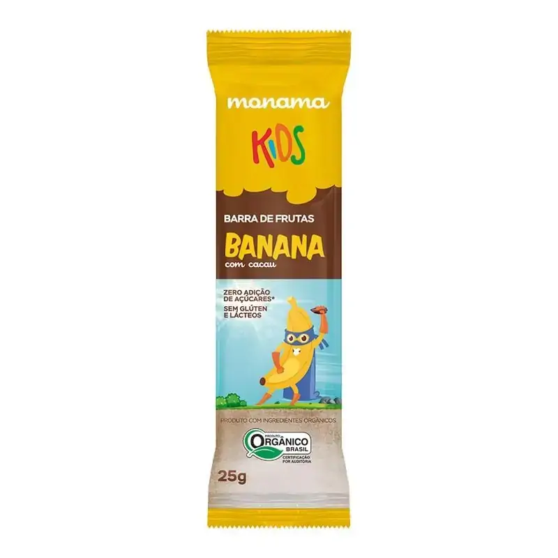 Barra de Frutas com Aveia Banana e Cacau 25g - Monama