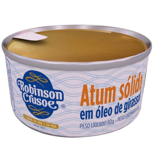 Atum Sólido Em óleo De Girassol Robinson Crusoe Lata 52g