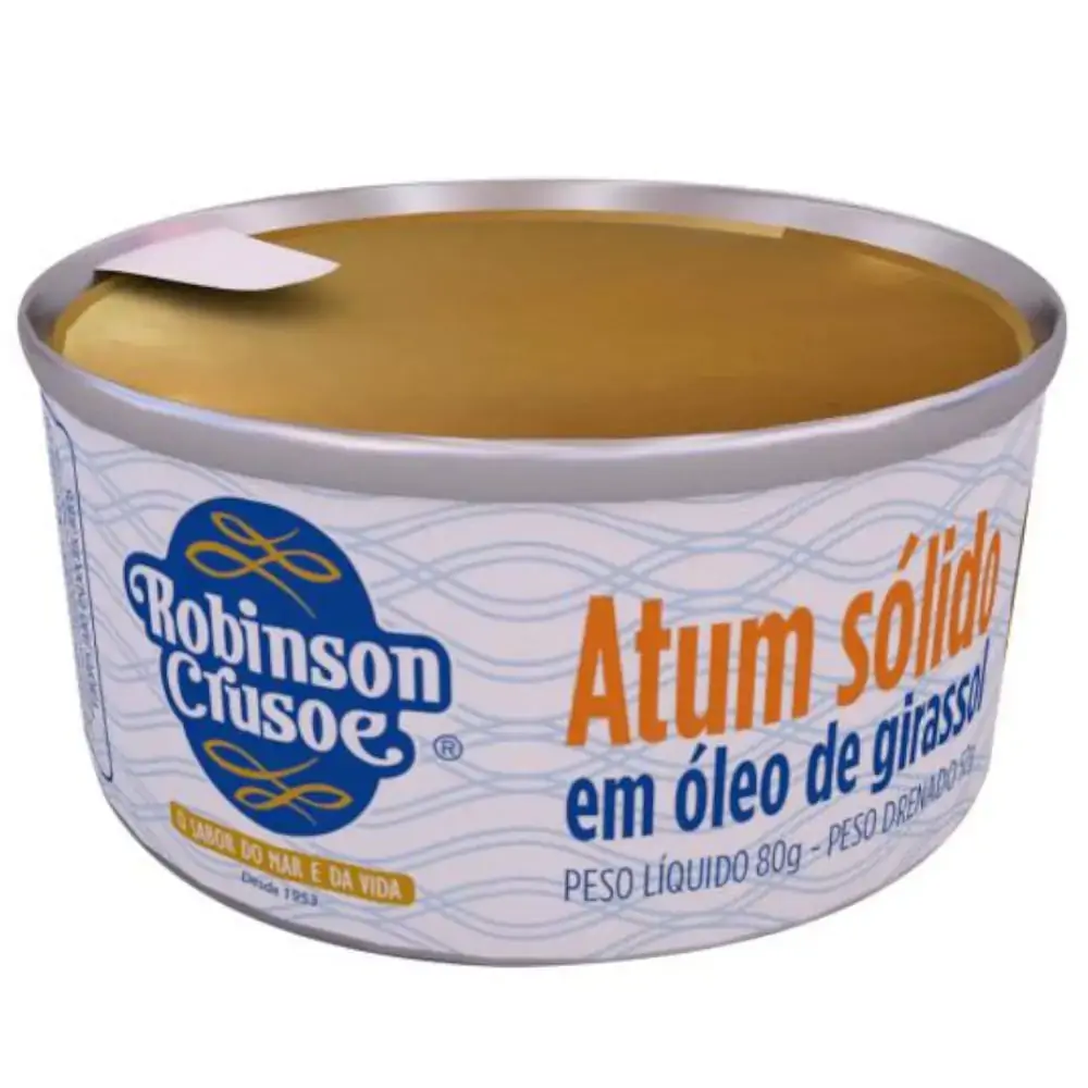 Pack Atum Sólido Em óleo De Girassol Robinson Crusoe Lata 2 Unidades 52g Cada