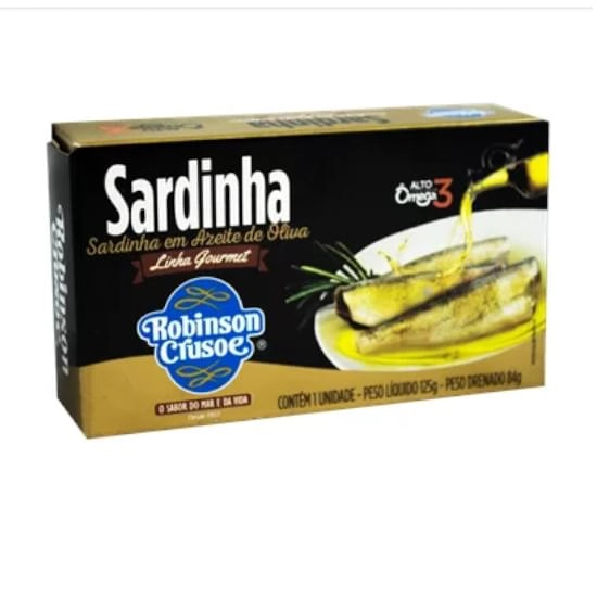 Sardinha Em Azeite De Oliva Robinson Crusoe Gourmet Caixa 84g