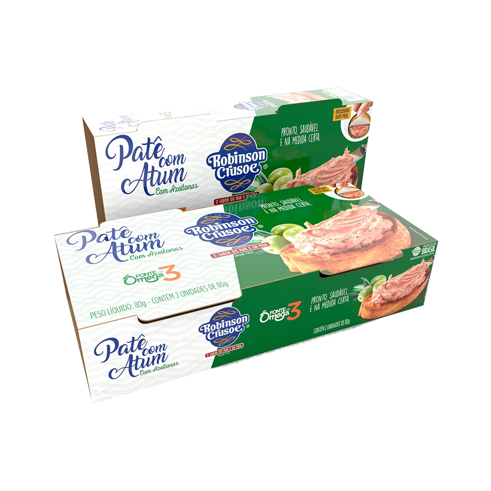 Pack Patê De Atum Com Azeitonas Robinson Crusoe Lata 2 Unidades 80g Cada