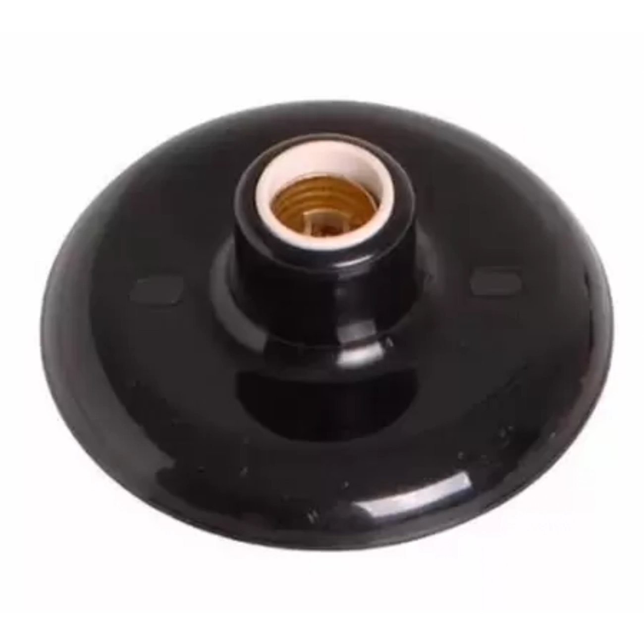Plafon Sobrepor Redondo Preto Ilumi Bocal Porcelana E-27 110v/220v