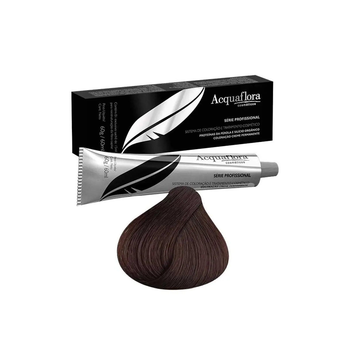 Coloracao Permanente 4.0 Castanho Natural 60g Acquaflora