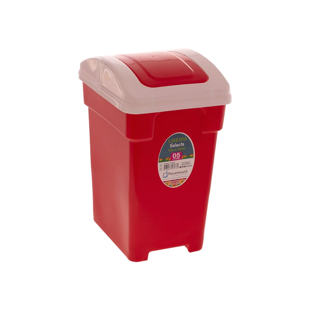 Lixeira Paramount Selecta 5l Bca/colors