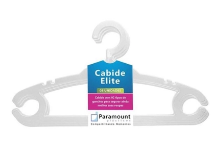 CABIDE ROUPAS ELITE DIAMOND C/3 UNIDADES PARAMOUNT