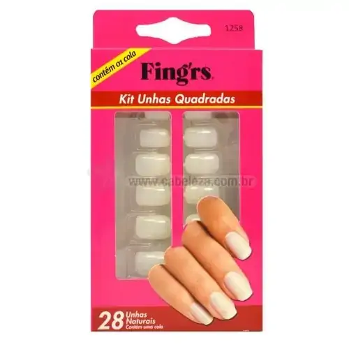 Fingrs R 1258 Kit Unhas Quadrada C/cola