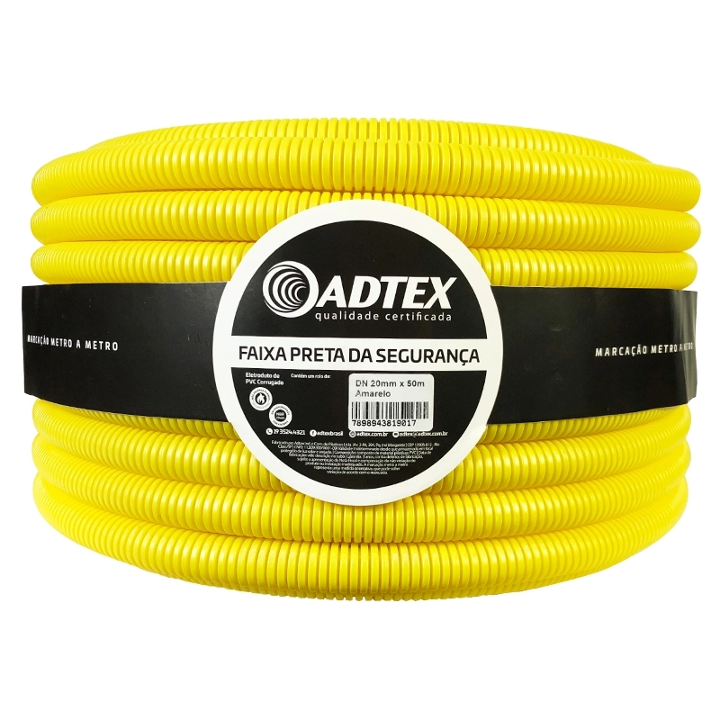 Conduíte Corrugado 20mm 1/2 50 Metros Amarelo - Adtex