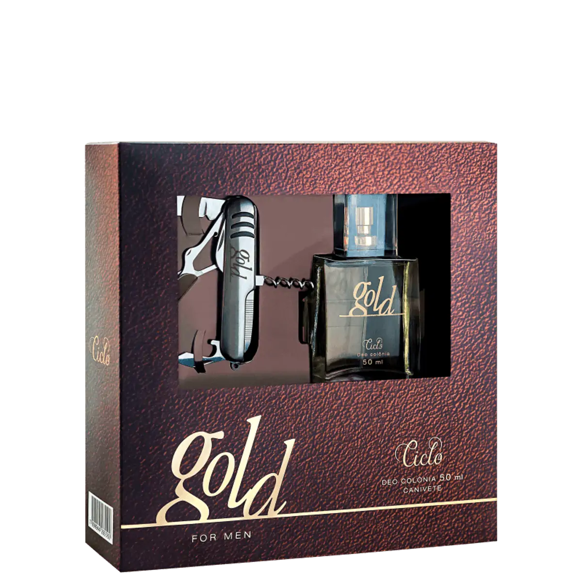 Kit Gold Deo Colônia Ciclo Cosméticos - Perfume Masculino 50ml + Canivete