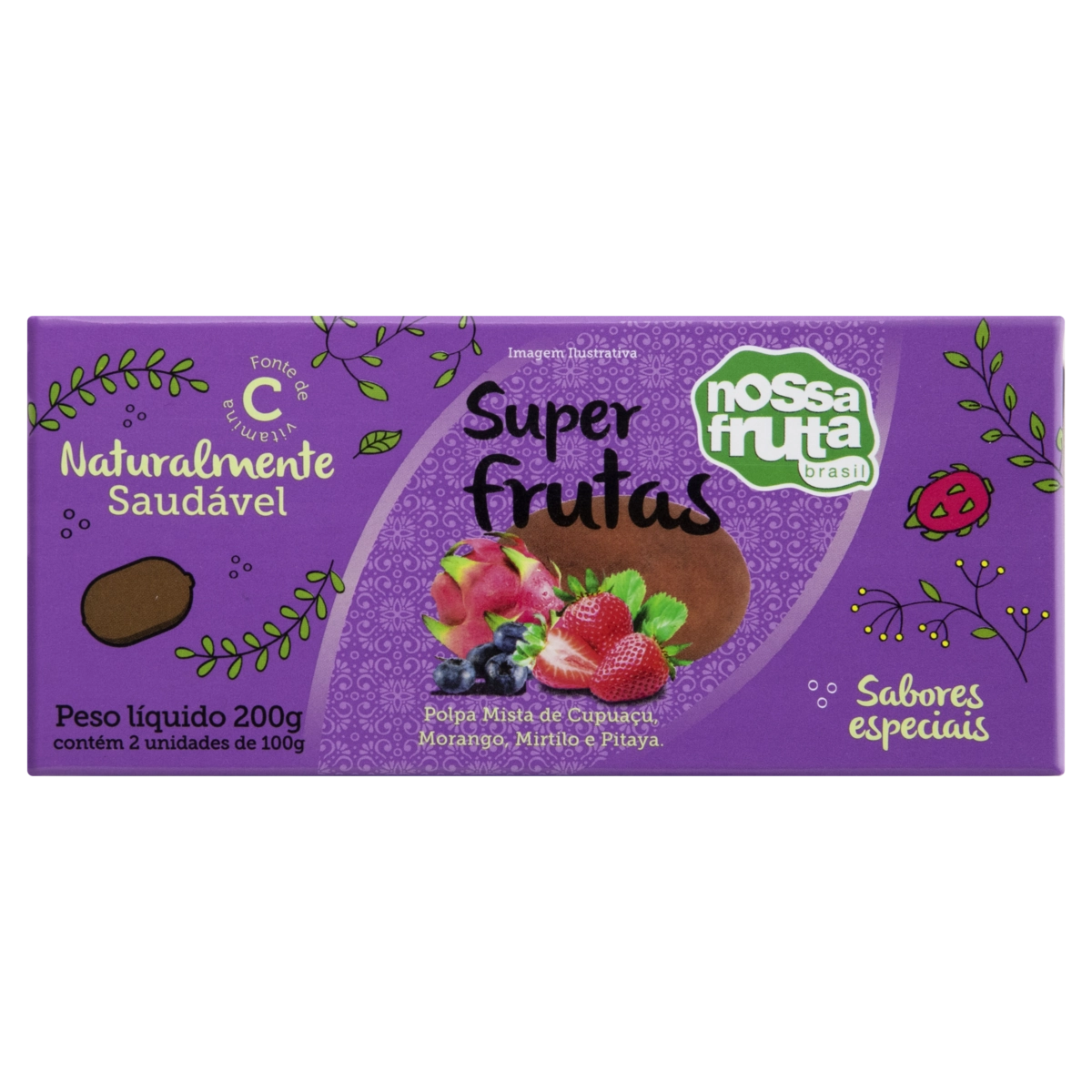 Polpa De Fruta Super Frutas Nossa Fruta Brasil Sabores Especiais Caixa 200g 2 Unidades