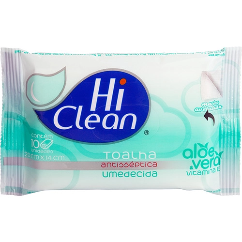 Toalha Antisseptica Umedecida Hi Clean