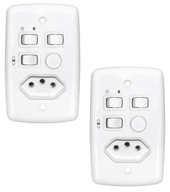 Kit 2 Chave Rotativa Tomada 2 Lampadas Bivolt 400w 308 Rima