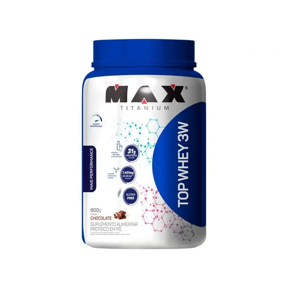 Suplemento Alimentar Max Titanium Top Whey 3W 900g Chocolate