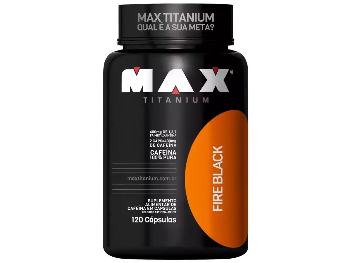 Fire Black - 120 Cáps - Emagrecedor - Max Titanium - SEM SABOR - 120 CÃPSULAS