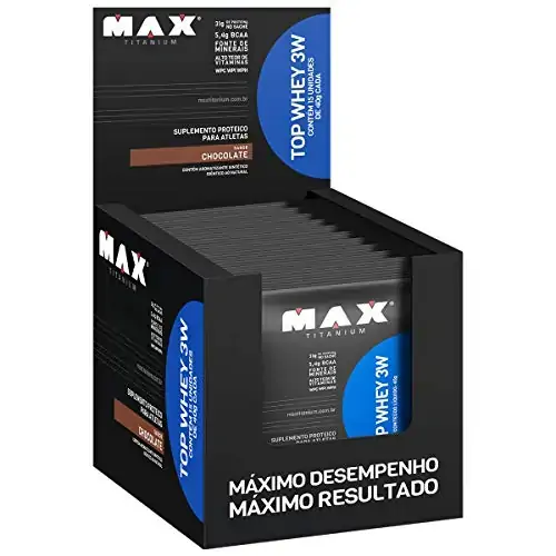 Top Whey 3w 15 Unidades De 40g Max Titanium Saldão
