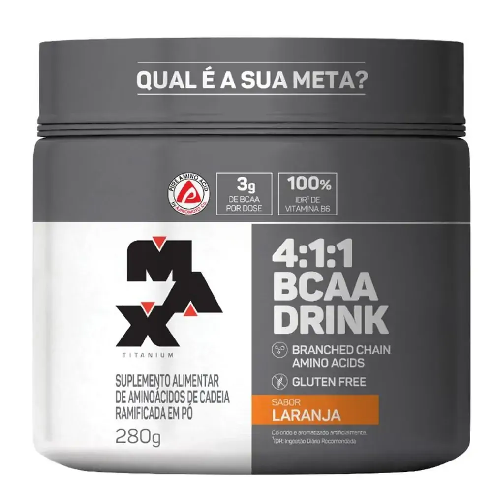 BCAA 4:1:1 Drink Laranja - Max Titanium - 280g