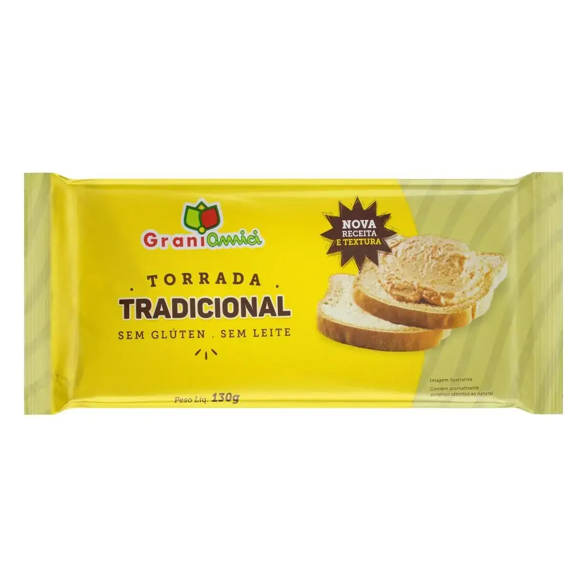 Torrada Tradicional sem Glúten GRANI AMICI Pacote 160g