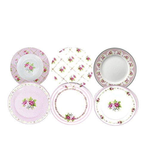 Jg.c/6 Pratos Sobremesa Casa Ambiente 27cm Roses