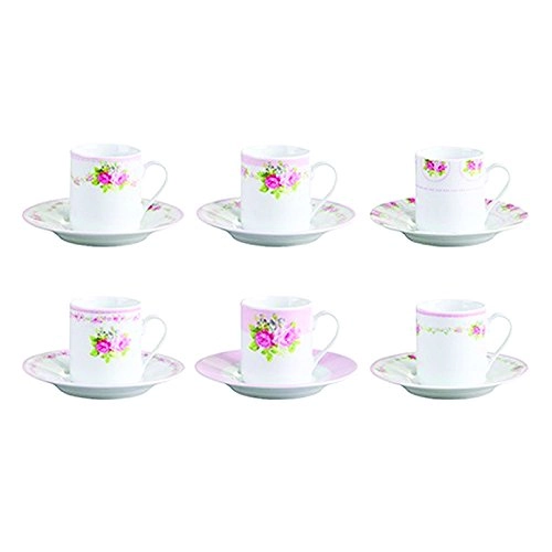 Jg.xicara Cafe Casa Ambiente C/6 Pcs Roses