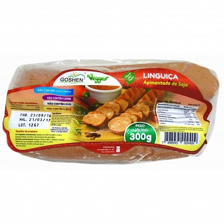 Veggie Linguica Apimentada De Soja 300g Congelado: 6 C Ou Mais Frio