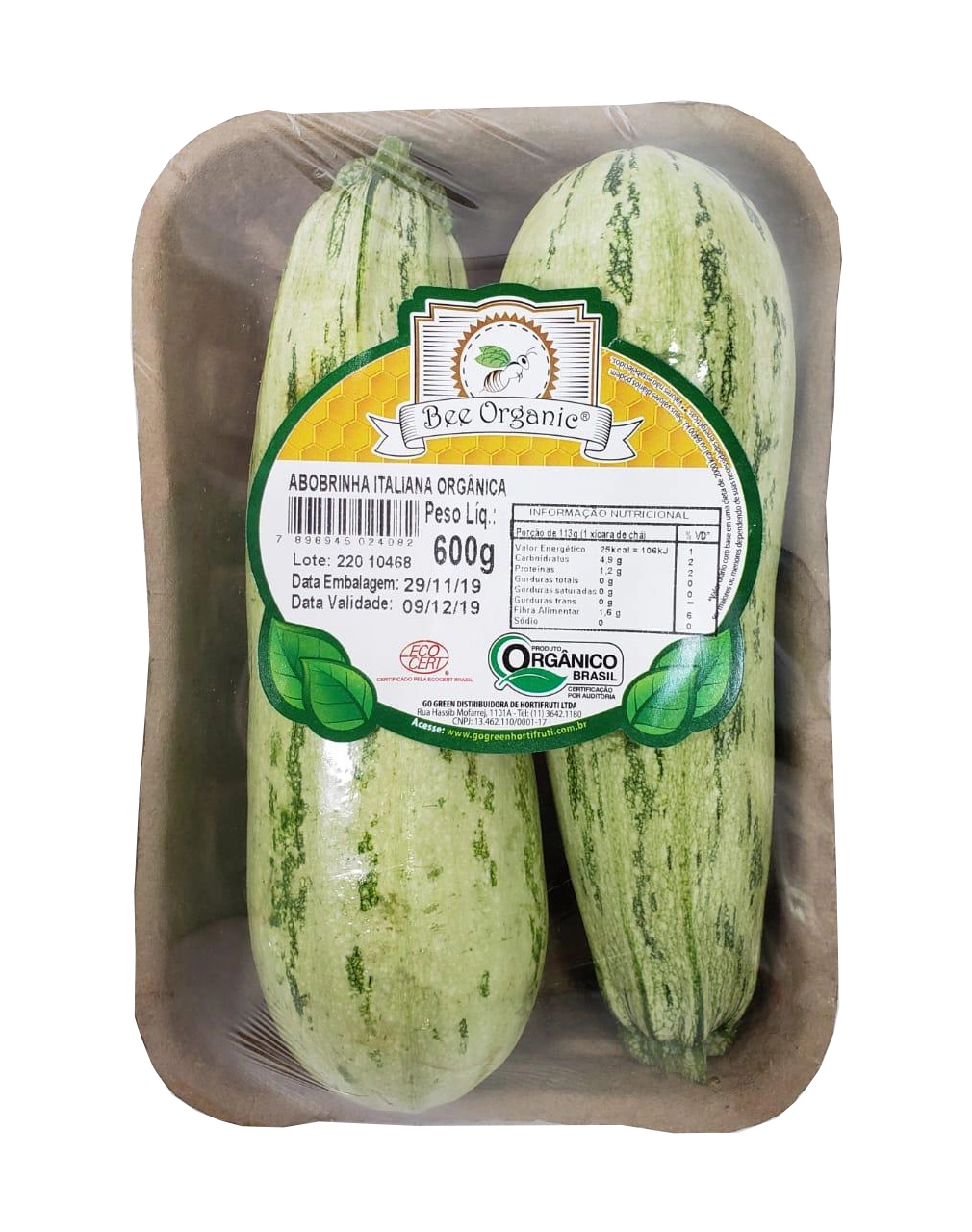 Sac Abobrinha Italiana 500g Organica Go Green