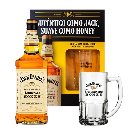 Kit Caneca Whisky Honey Jack Daniels 1l