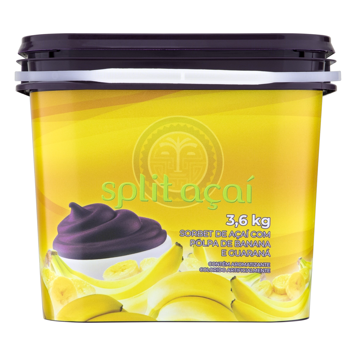 Sorbet Açaí Com Banana E Guaraná Split Açaí Pote 3,6kg