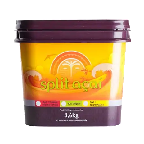 Sorbet Açaí Com Guaraná Split Açaí Pote 3,6kg