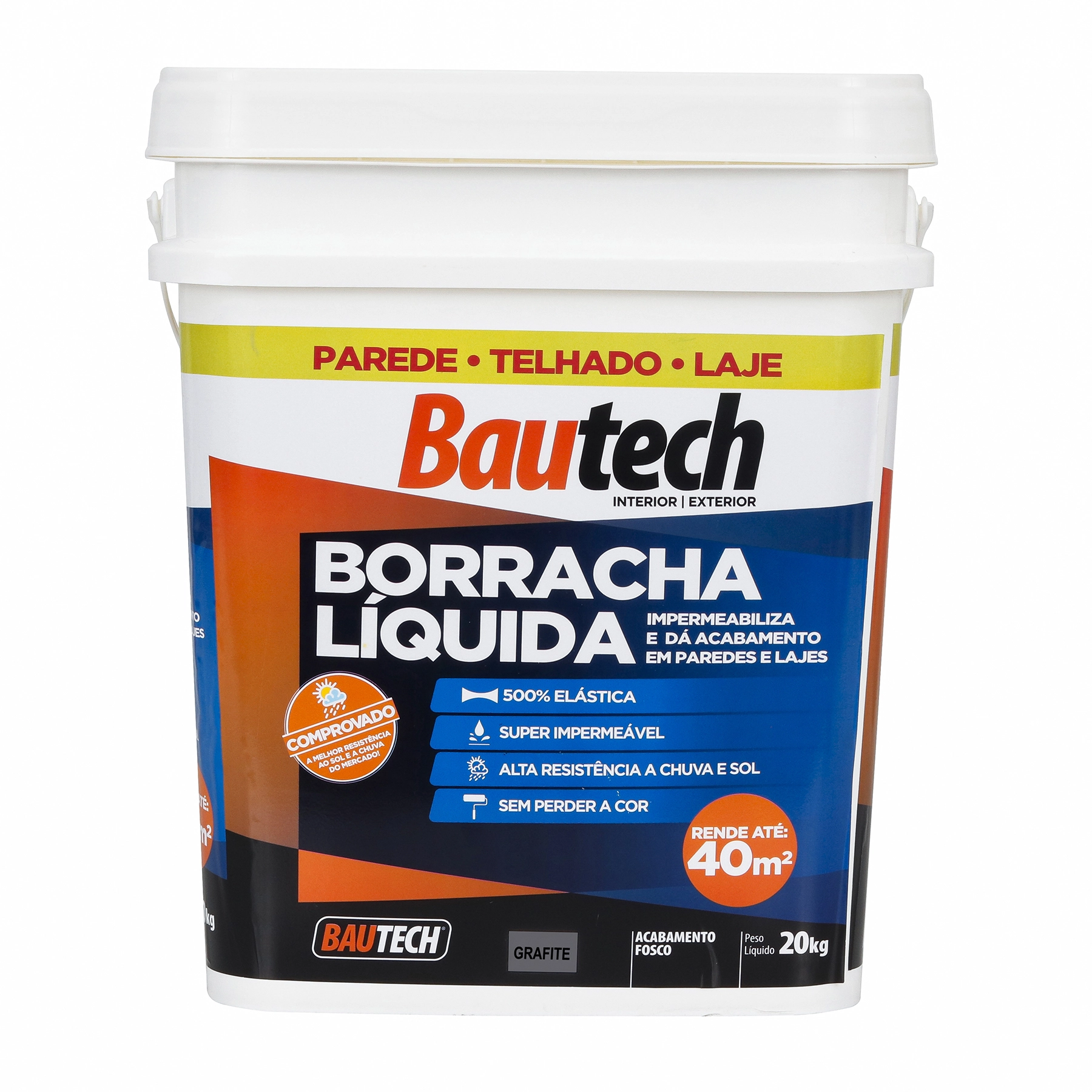 Borracha Líquida Impermeabilizante Bautech 20kg Grafite