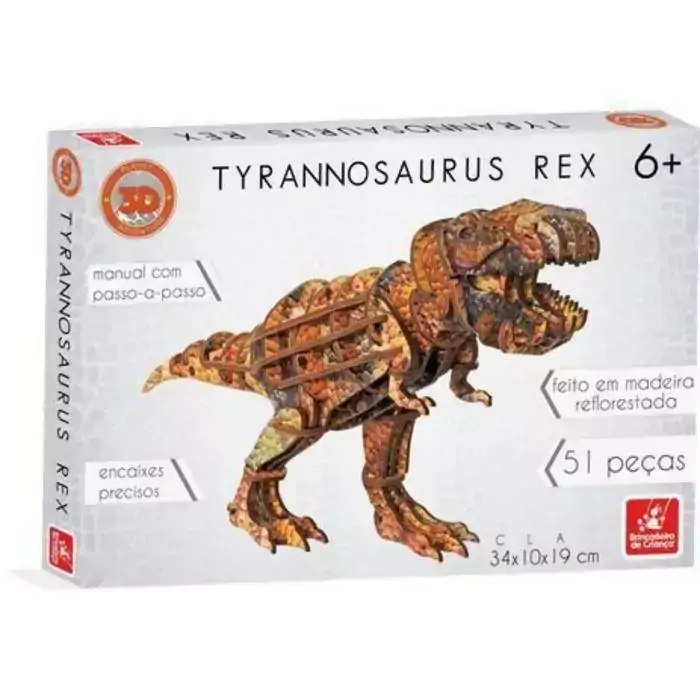 Quebra Cabeça Planet Adventure Tyrannossaurus Rex 3D - Brincadeira De Criança