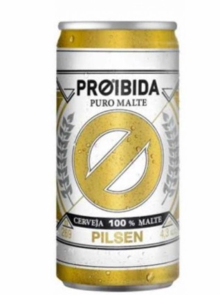 Cerveja Golden Lager Puro Malte Proibida Lata 269ml