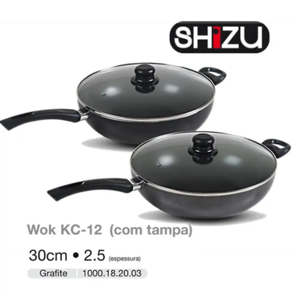 Wok 2.5 30cm Grafite C/tampa